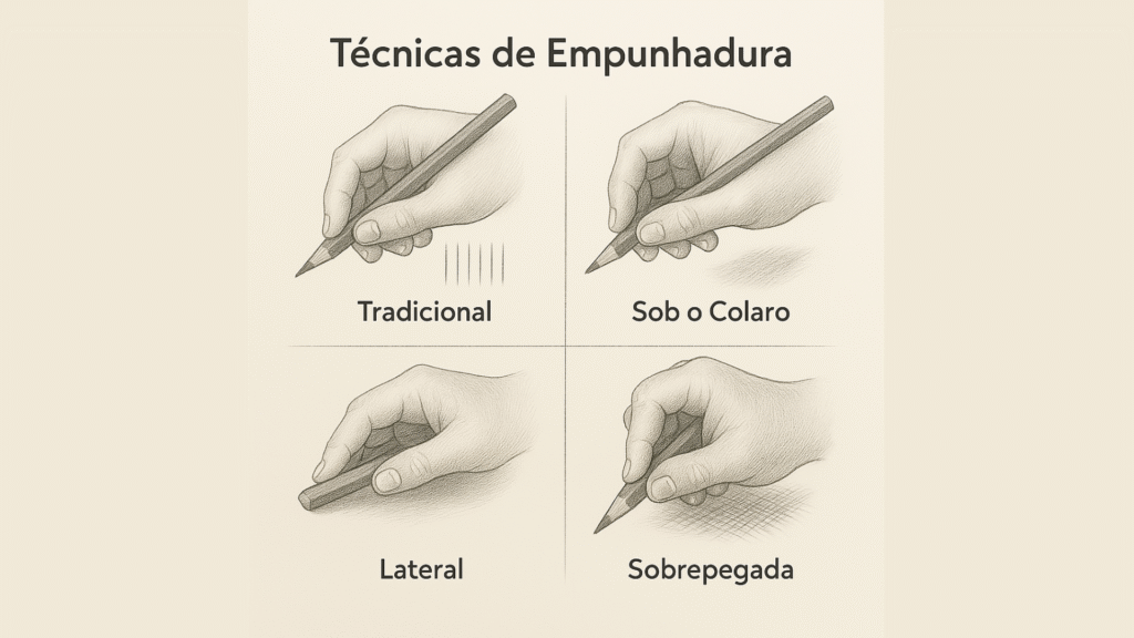Técnicas de empunhadura no desenho